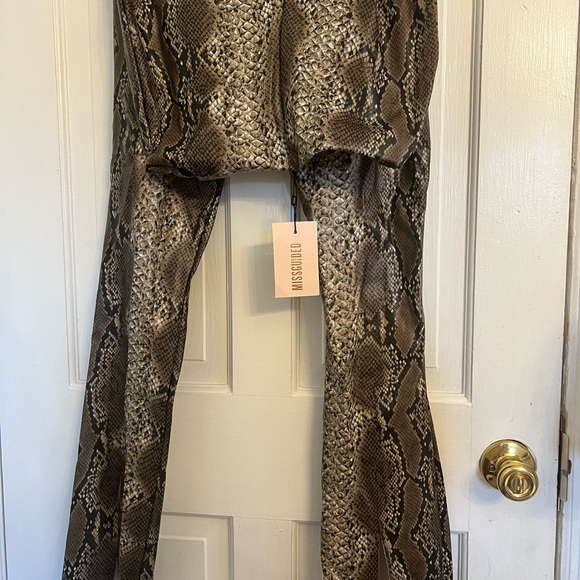 Faux Leather Snake Print Split Flare Pants & bralette - Picture 8 of 8